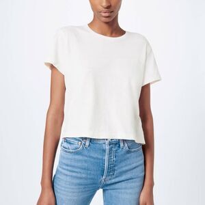 J. Crew Gray Cap Sleeve Crop T-Shirt color is “stone”